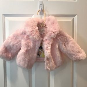 Adorable pink fluffy jacket. 12mo